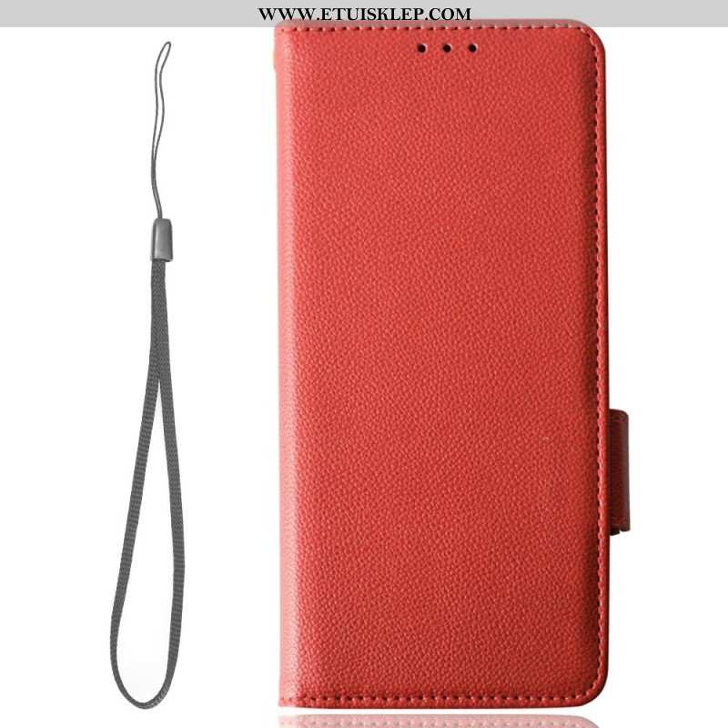 Etui Folio do Poco X5 Pro 5G z Łańcuch Cienki Pasek